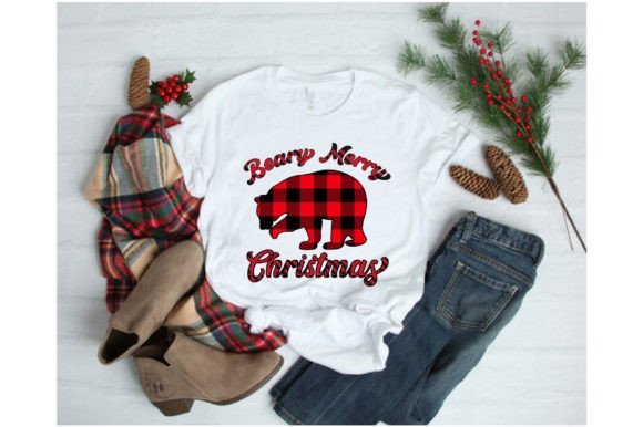 Beary Merry Christmas Graphics & T-Shirt Designs
