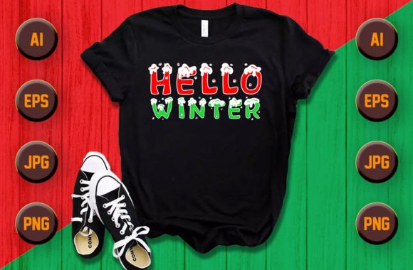 Hello Winter Christmas T Shirt & Mug Graphics Review
