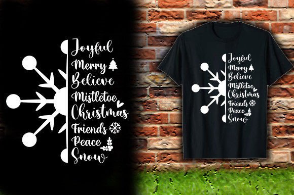 JOYFUL-MERRY-BELIEVE-MISTLETOE-CHRISTMAS: T-Shirt Graphics Review